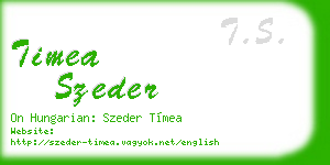 timea szeder business card